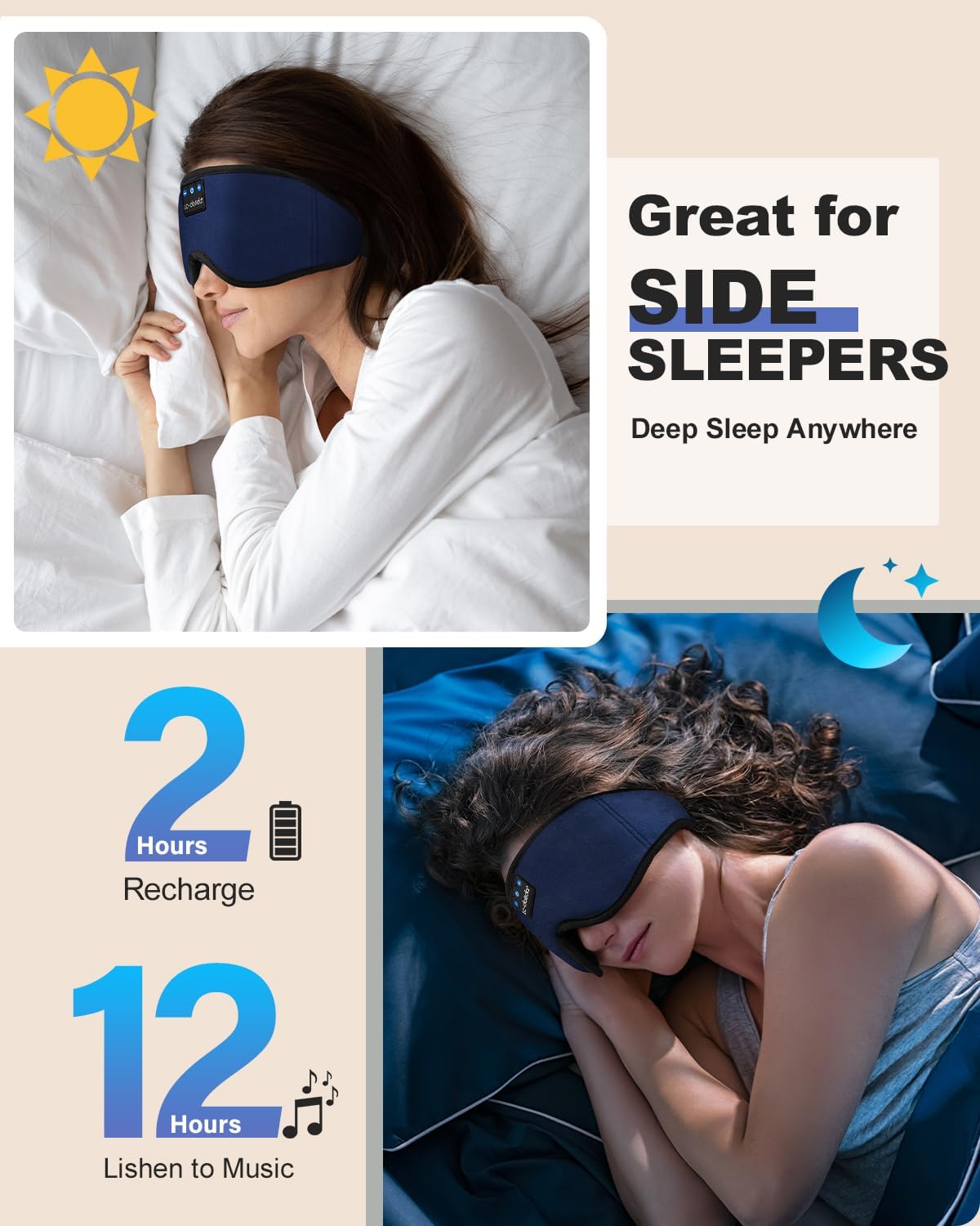 Sleep Mask with Bluetooth Headphones O91475