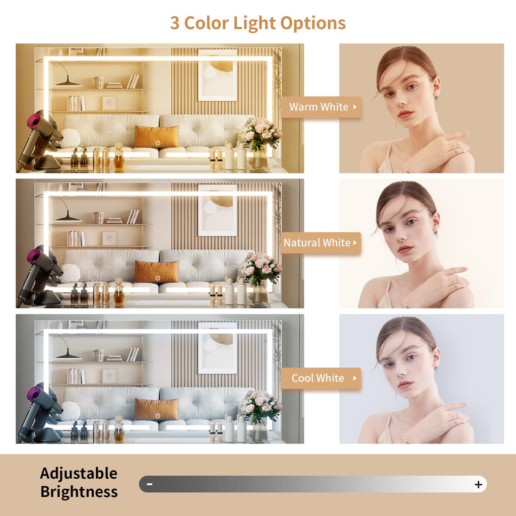 Vanity with Lighted Mirror B9016