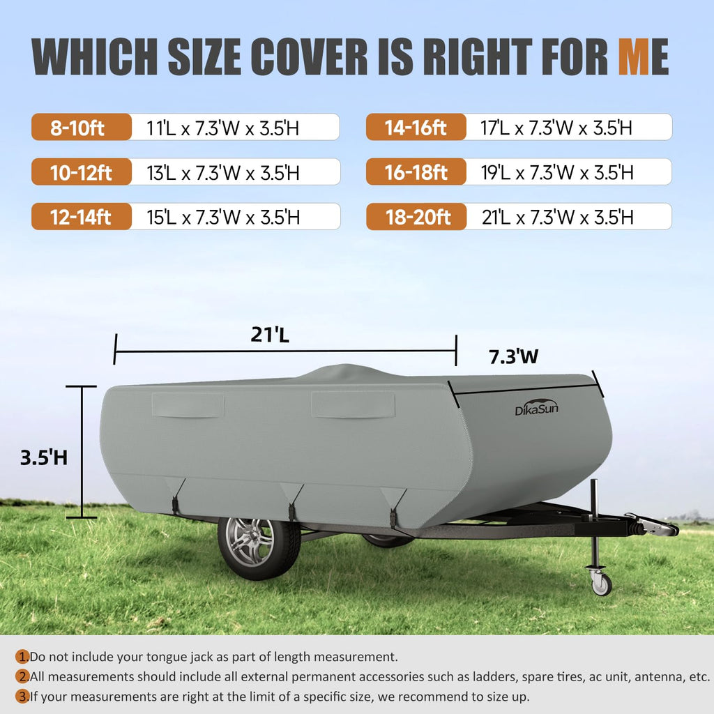 14' ~ 16' 7 Layers Waterproof Pop-up Camper Cover B449