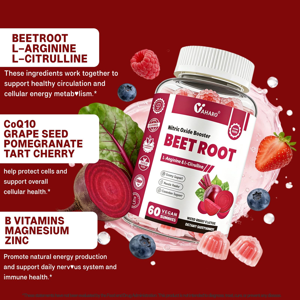 Beet Root Gummies Nitric Oxide Supplement M5549