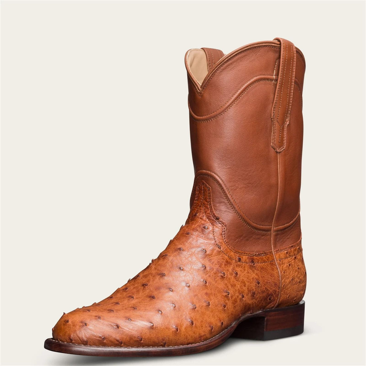Men's Ostrich Pattern Leather Western Cowboy Boots X720489