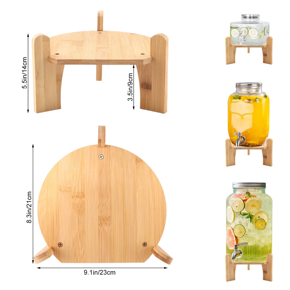 Wooden Drink Dispenser Stand and Water Jug Holder B461