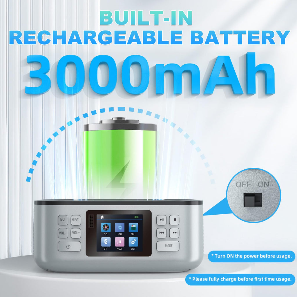 Portable CD Player with Bluetooth and LCD Screen S392