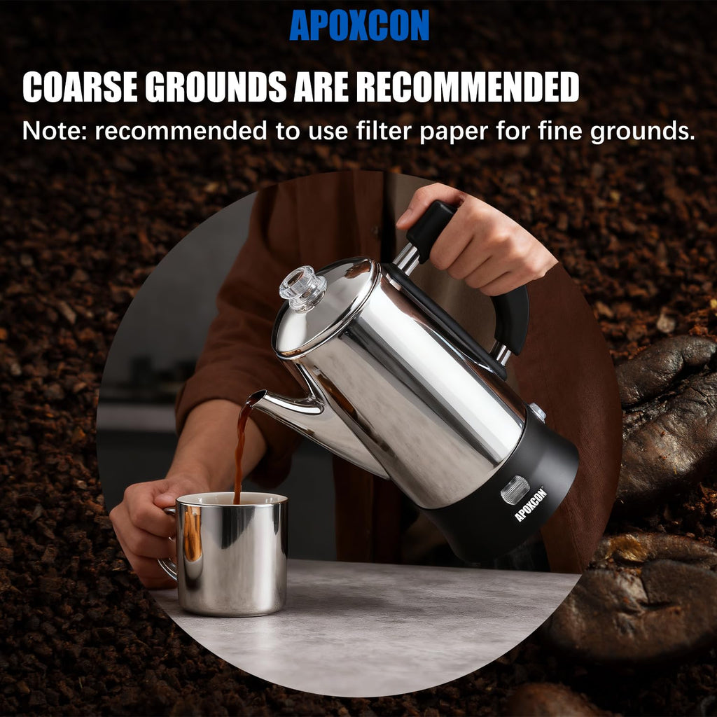 12 Cup Stainless Steel Electric Coffee Percolator U9658