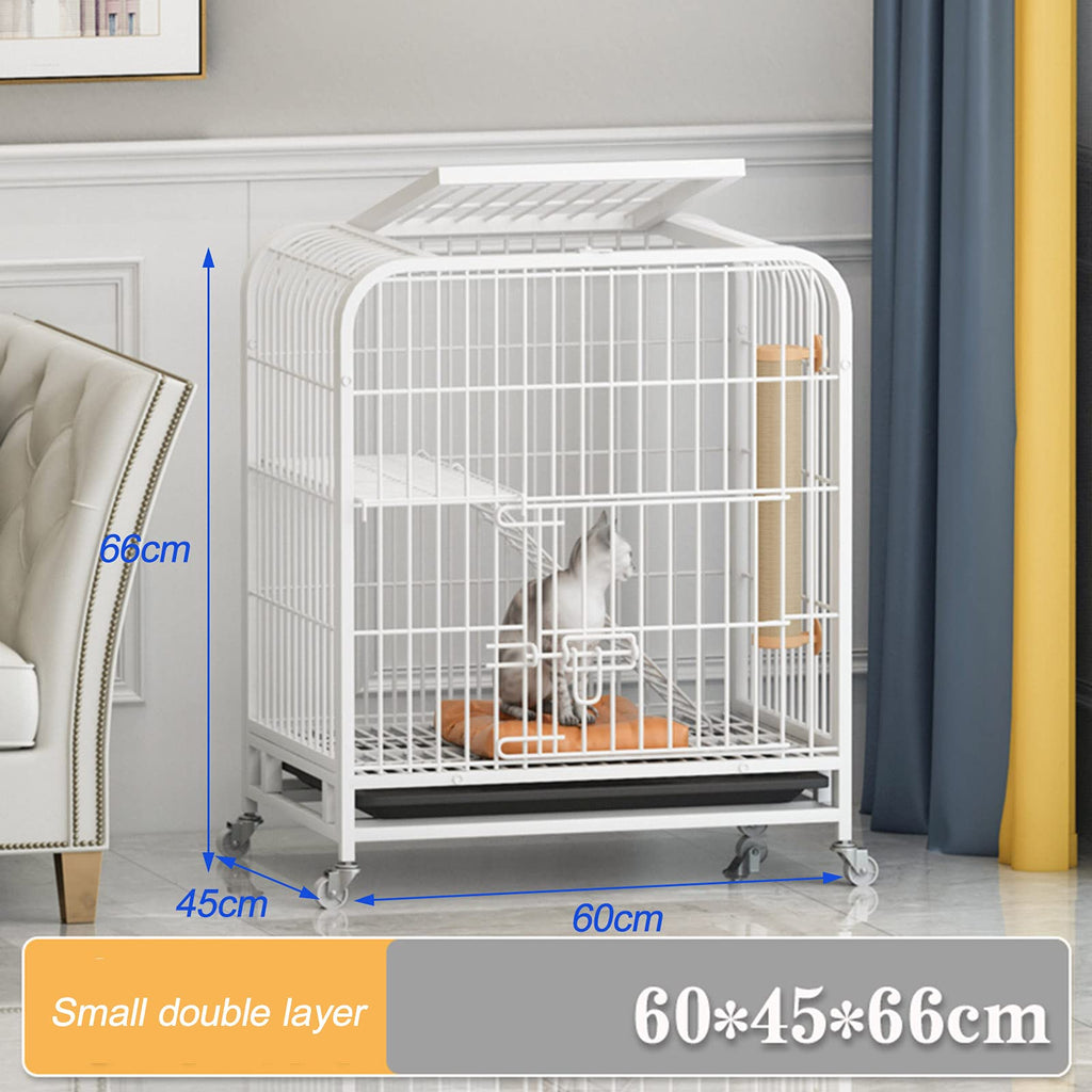 3-Tier Metal Wire Cat Cage with Hammock and Casters B6046