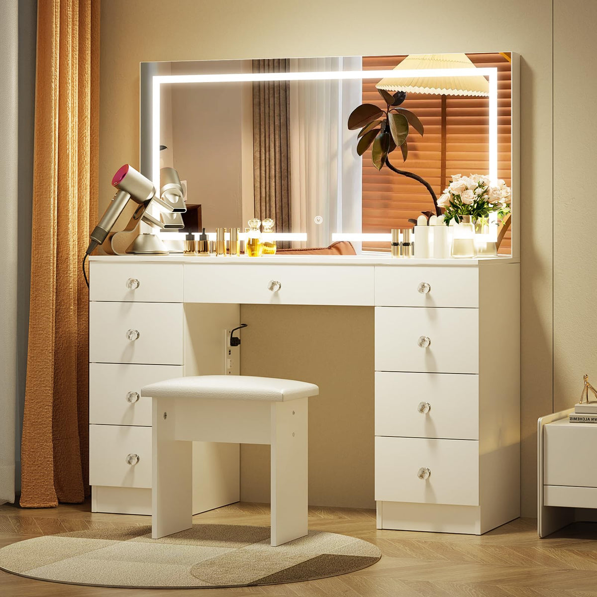 Vanity with Lighted Mirror B9016