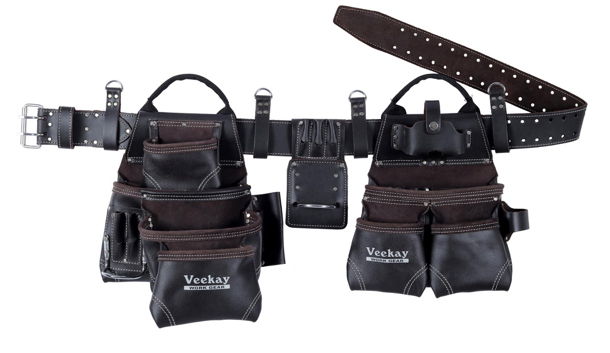 Brown Leather 22-Pocket Tool Belt V99238