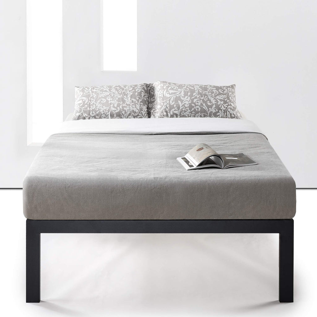 Queen 18 Inch Heavy Duty Steel Platform Bed with Wood Slat D8808