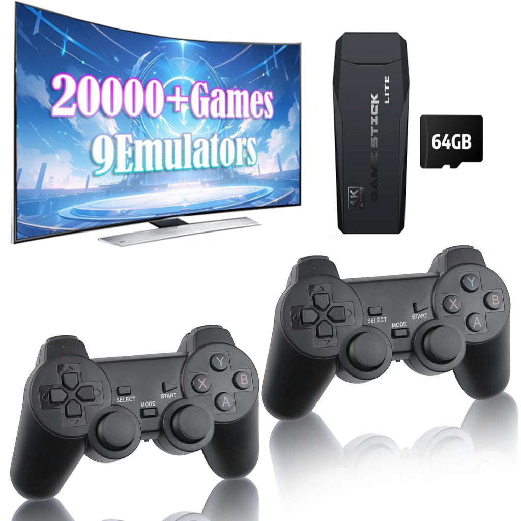 Retro Game Console Plug and Play 4K HDMI 15 Classic Emulators Dual 2.4G Wireless Controllers D182