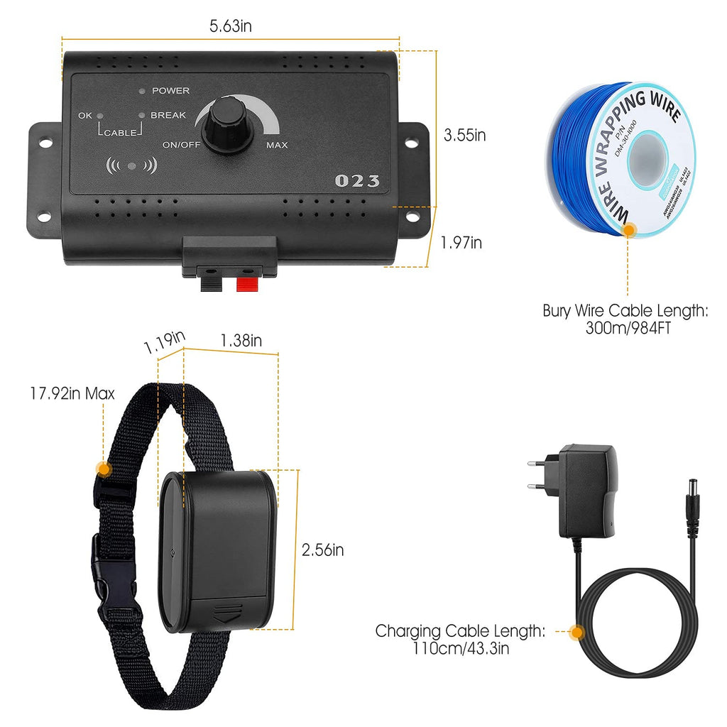 Electric Dog Fence System with 2 Collars V204