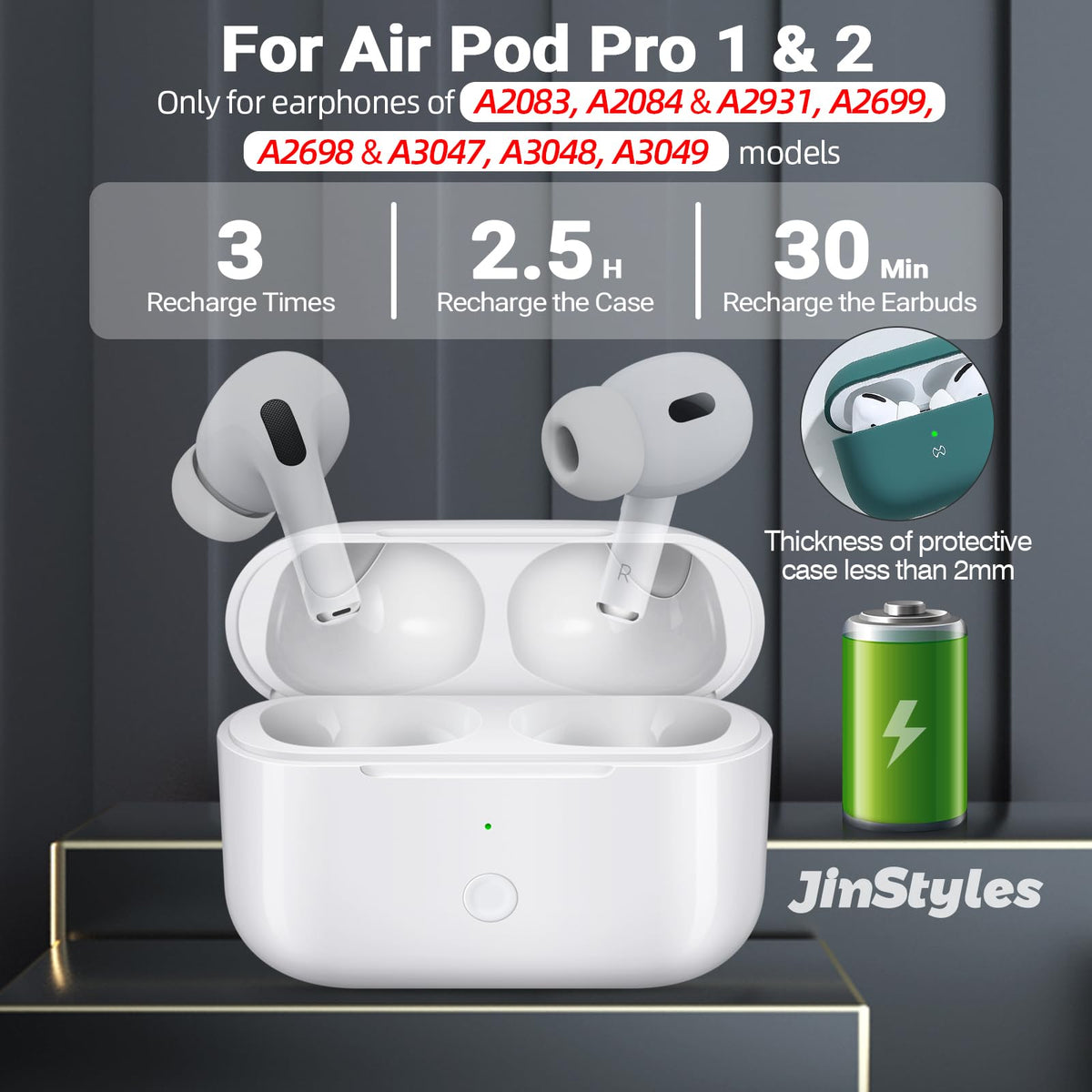 Wireless Charging Case for AirPods Pro 2nd & 1st Generation N444
