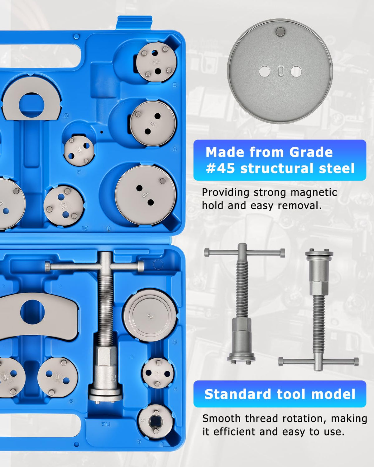 Disc Brake Caliper Piston Rewind Tool Kit Set T929027