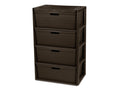 Brown 4 Drawer Plastic Storage Dresser V4513