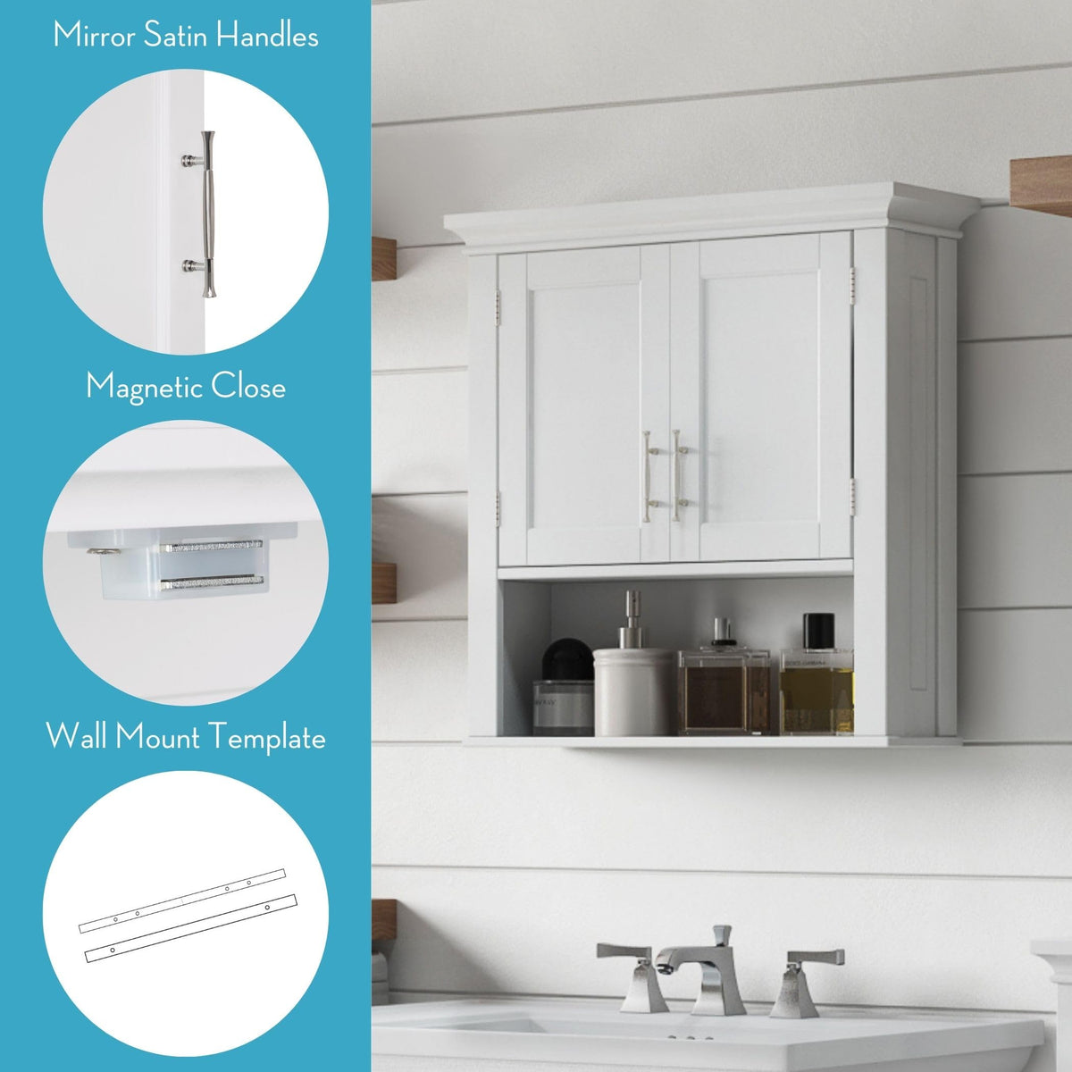 White Two-Door Wall Mount Medicine Cabinet S550252