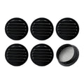 Black 2 Inches Round Aluminum Louver with Insect Screen F391068