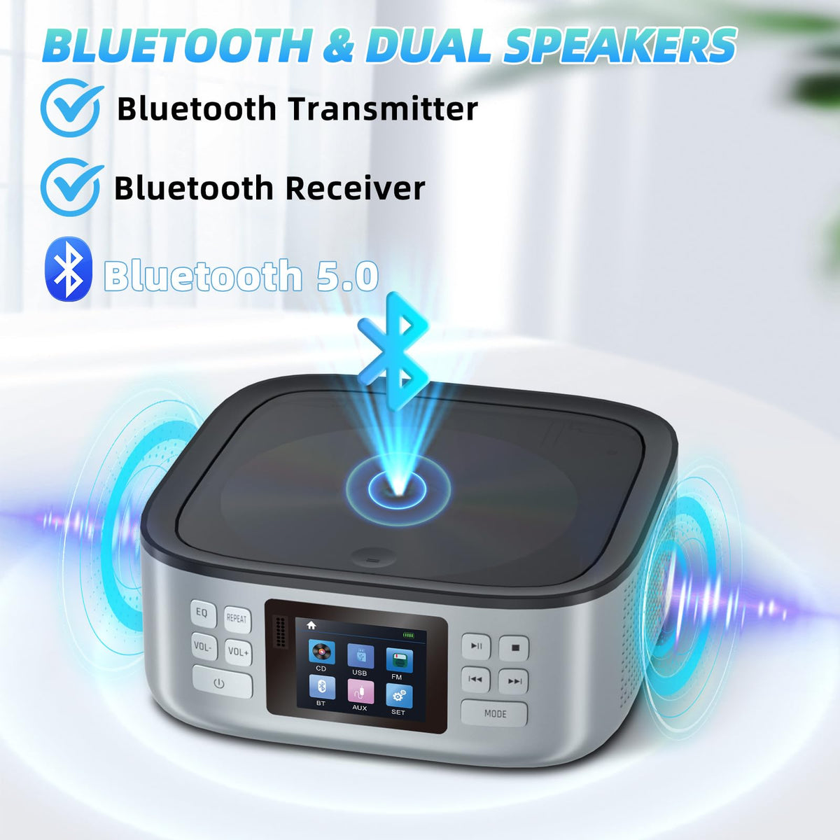 Portable CD Player with Bluetooth and LCD Screen S392