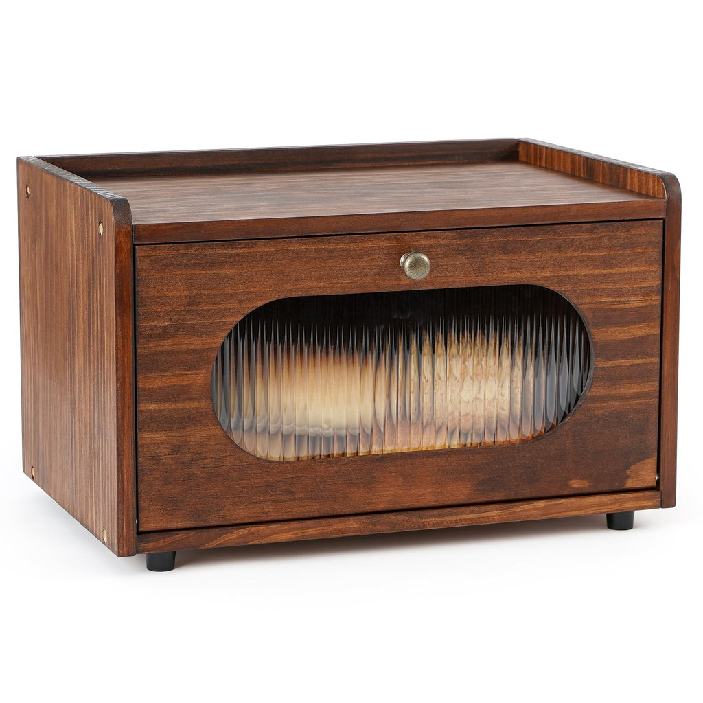Wooden Bread Box with Acrylic Window A53742