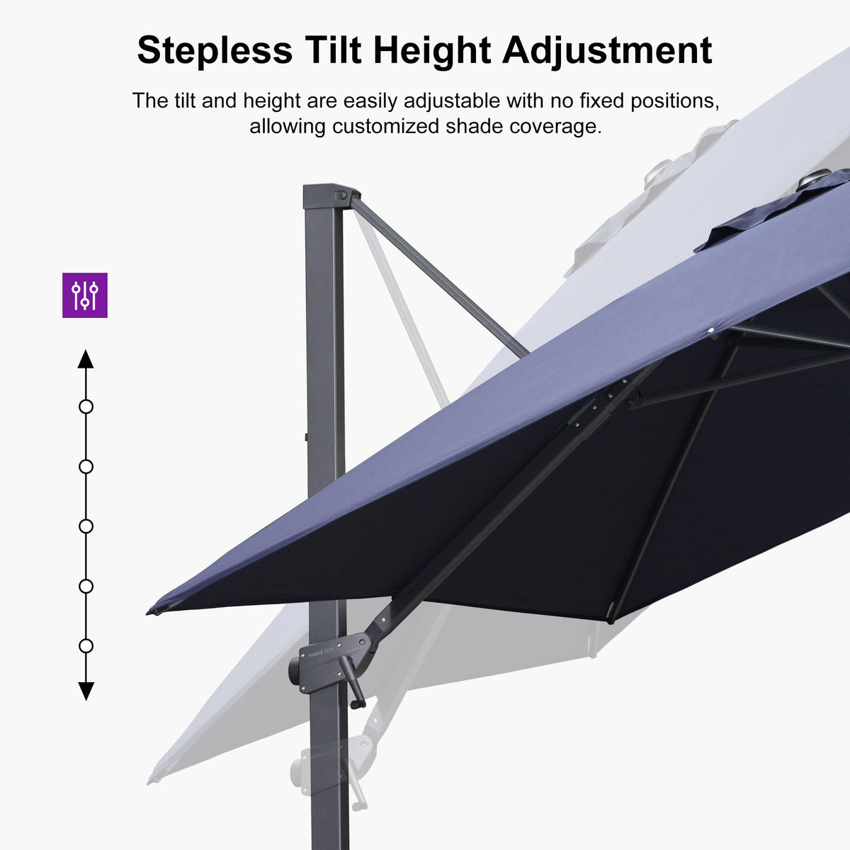 Navy Blue Cantilever Umbrella with Base T614833