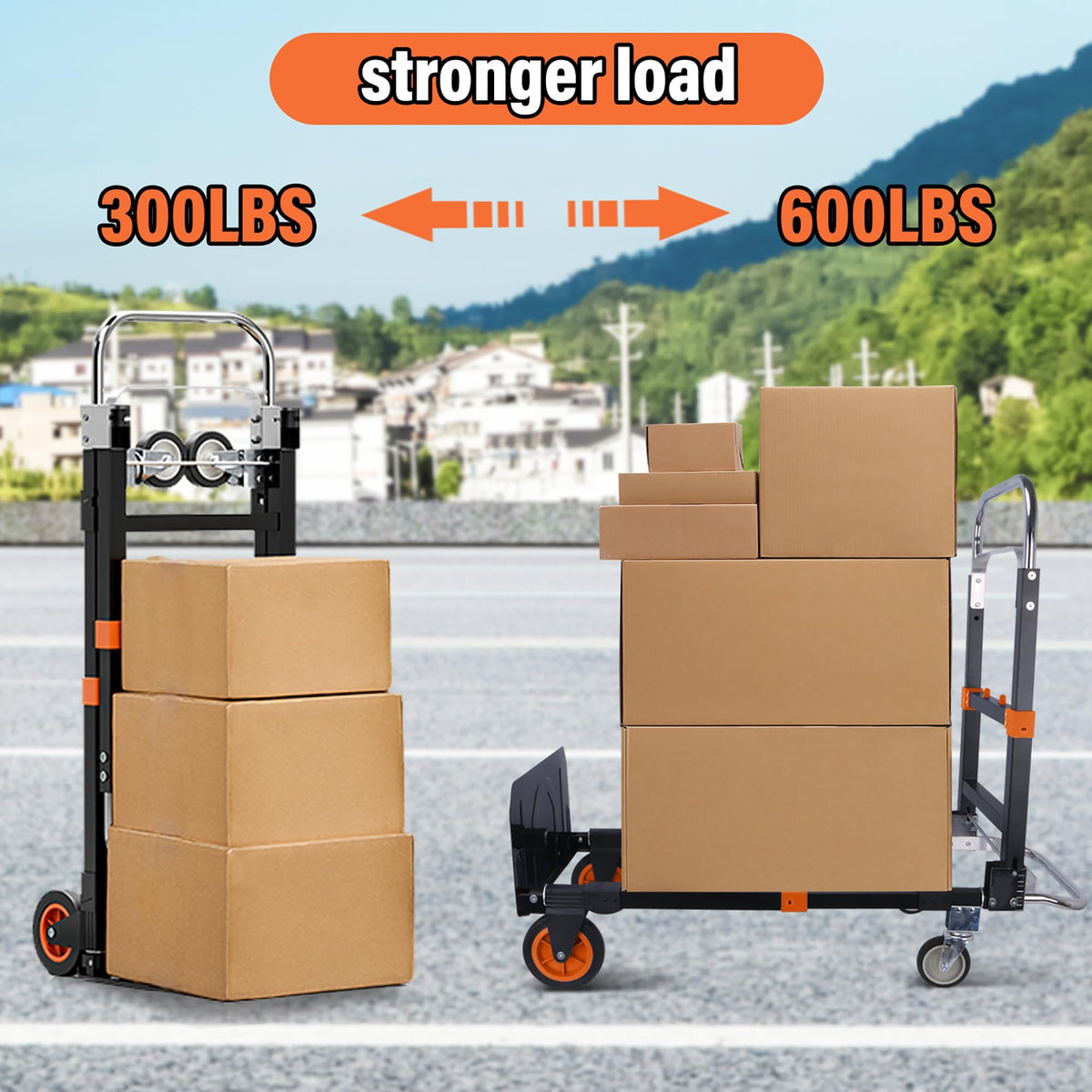 3 in 1 Folding Hand Truck 500lbs Capacity R612