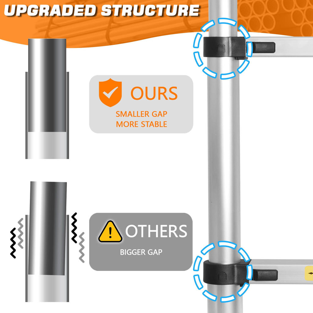 12.5 FT Aluminum Telescoping Ladder with 2 Hooks P777879