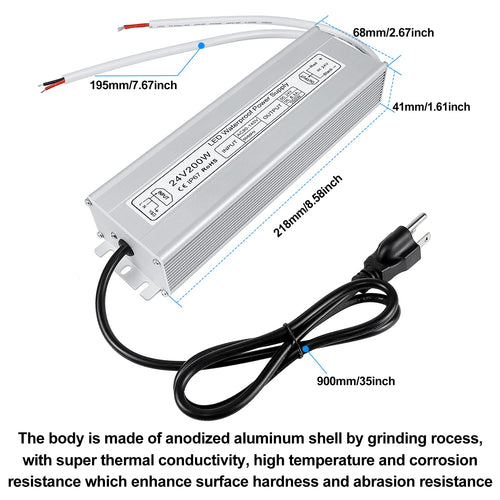 24V 200W IP67 Waterproof LED Power Supply V4081
