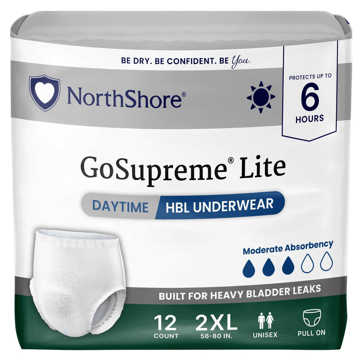 White 2XL Daytime Underwear 12 Count N83886