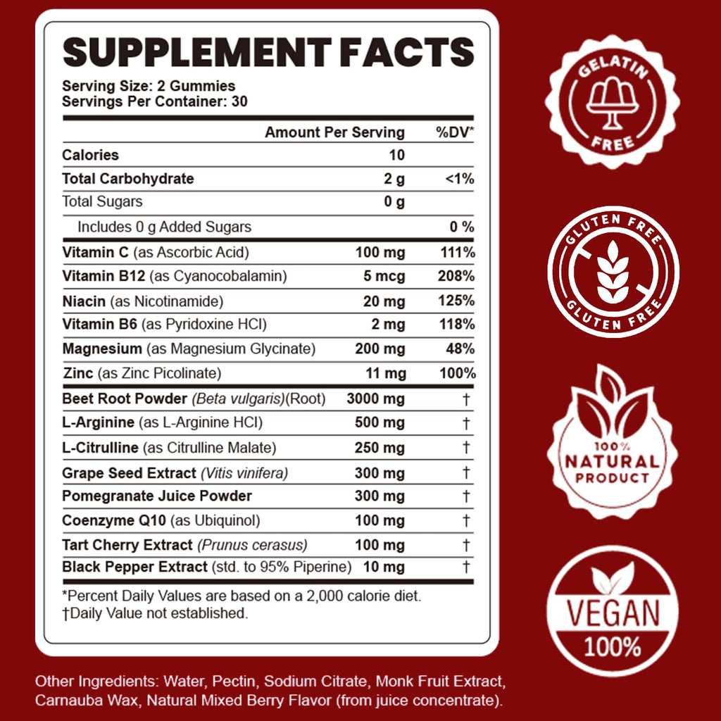 Beet Root Gummies Nitric Oxide Supplement M5549