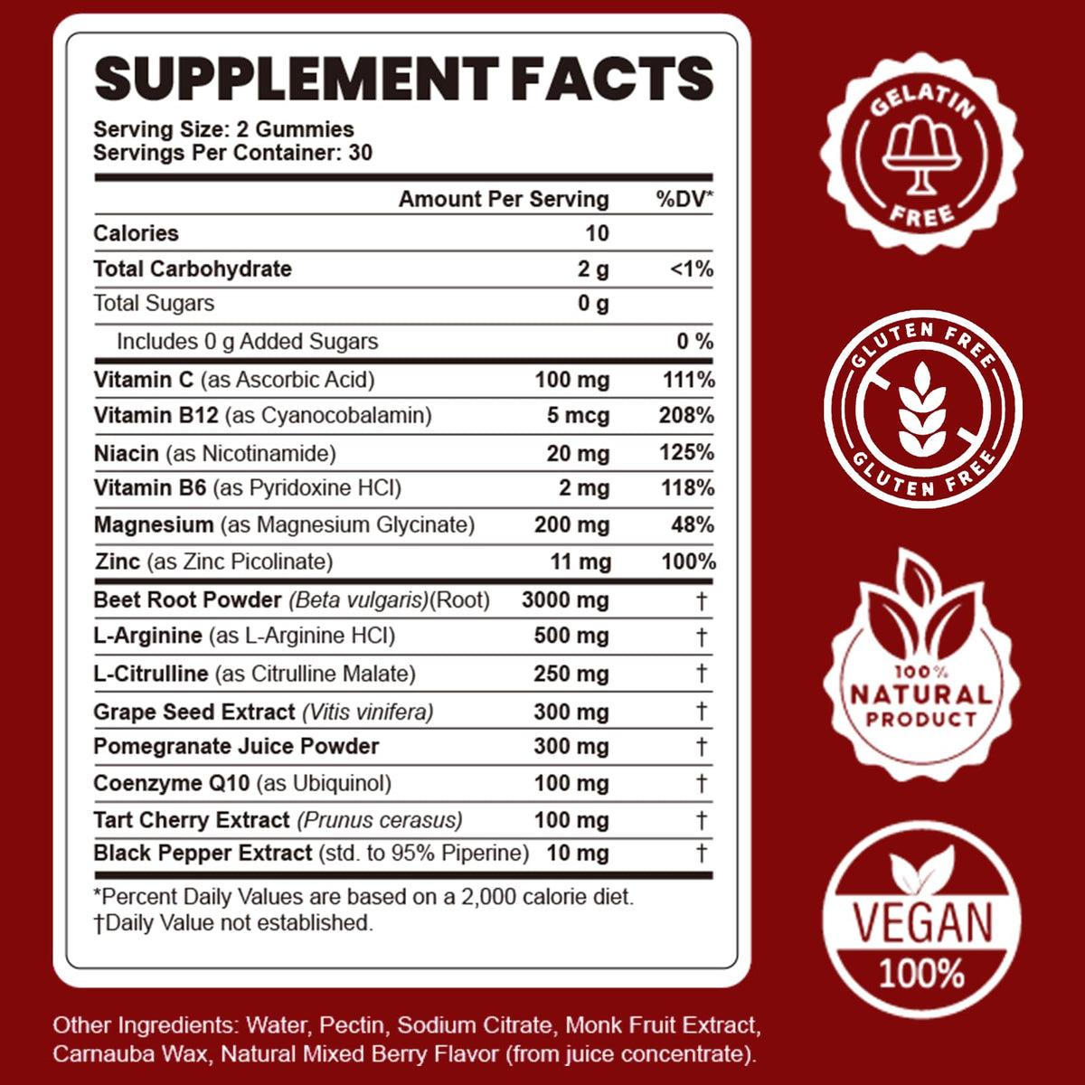 Beet Root Gummies Nitric Oxide Supplement M5549
