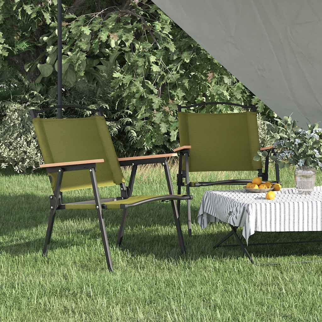 Green Oxford Fabric Folding Camping Chairs 2 Pack P88620