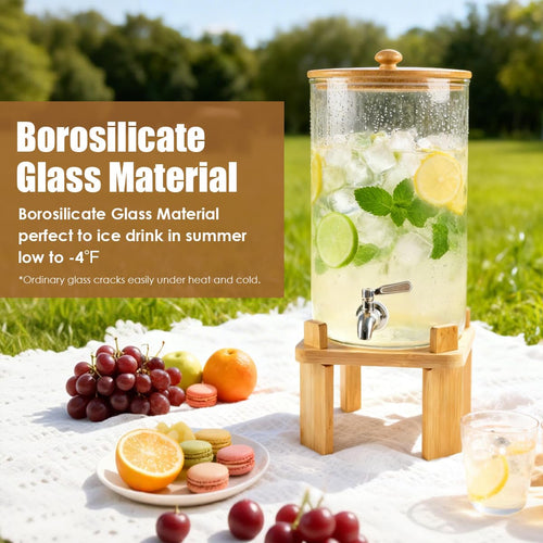 2.3 Gallon Glass Beverage Dispenser with Spigot X294