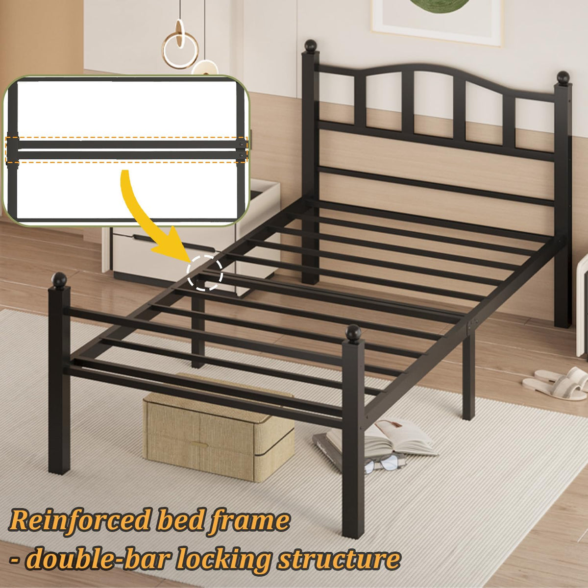 Twin Bed Frames with Headboard A5326