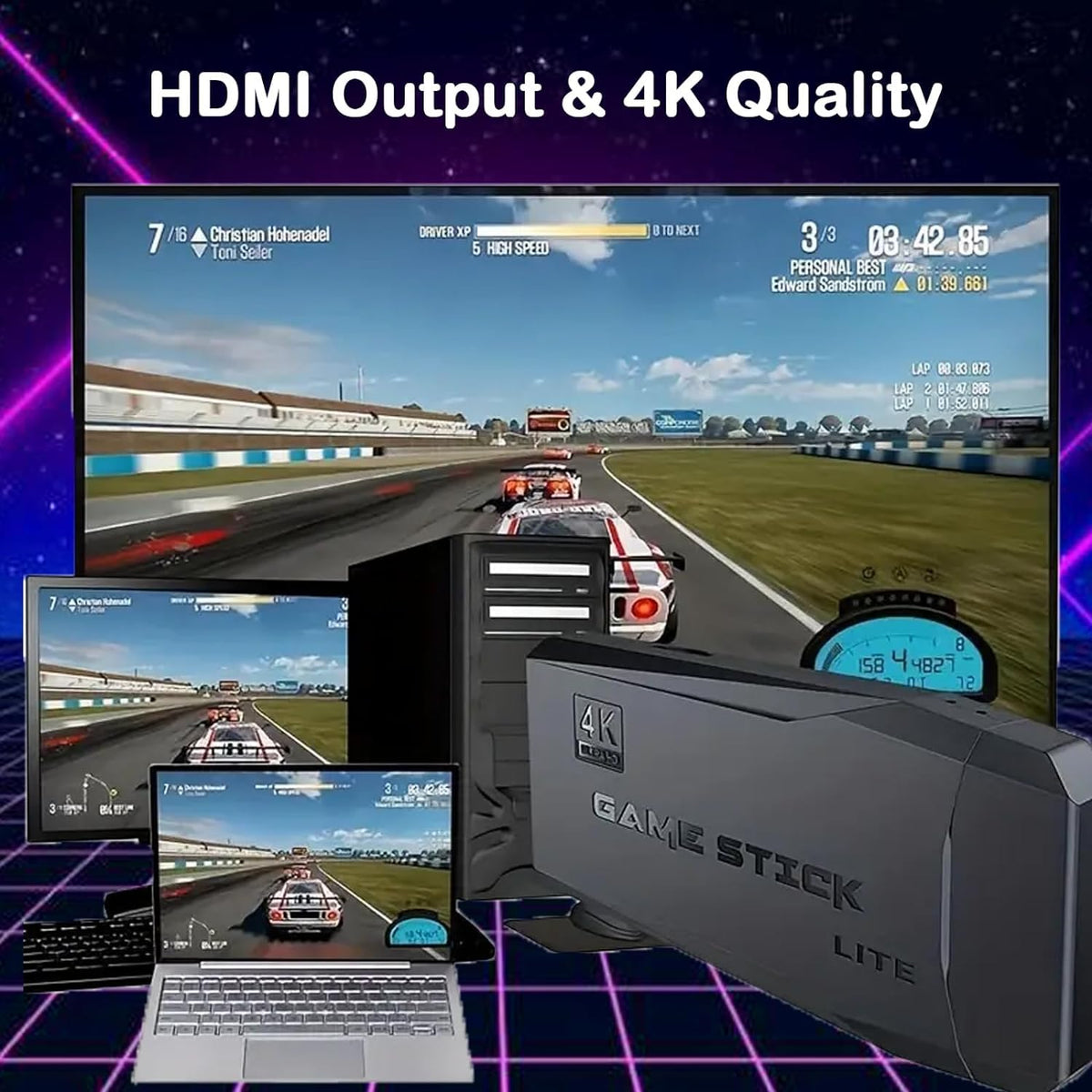 Retro Game Console Plug and Play 4K HDMI 15 Classic Emulators Dual 2.4G Wireless Controllers D182