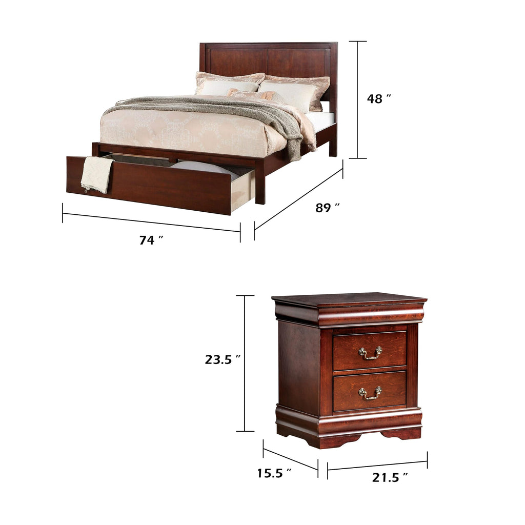 California King Bedroom Set 3 Piece with 2 Nightstands F373004