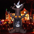 9 Ft Animated Inflatable Dead Tree and White Ghost with Built-In LEDs Y71343