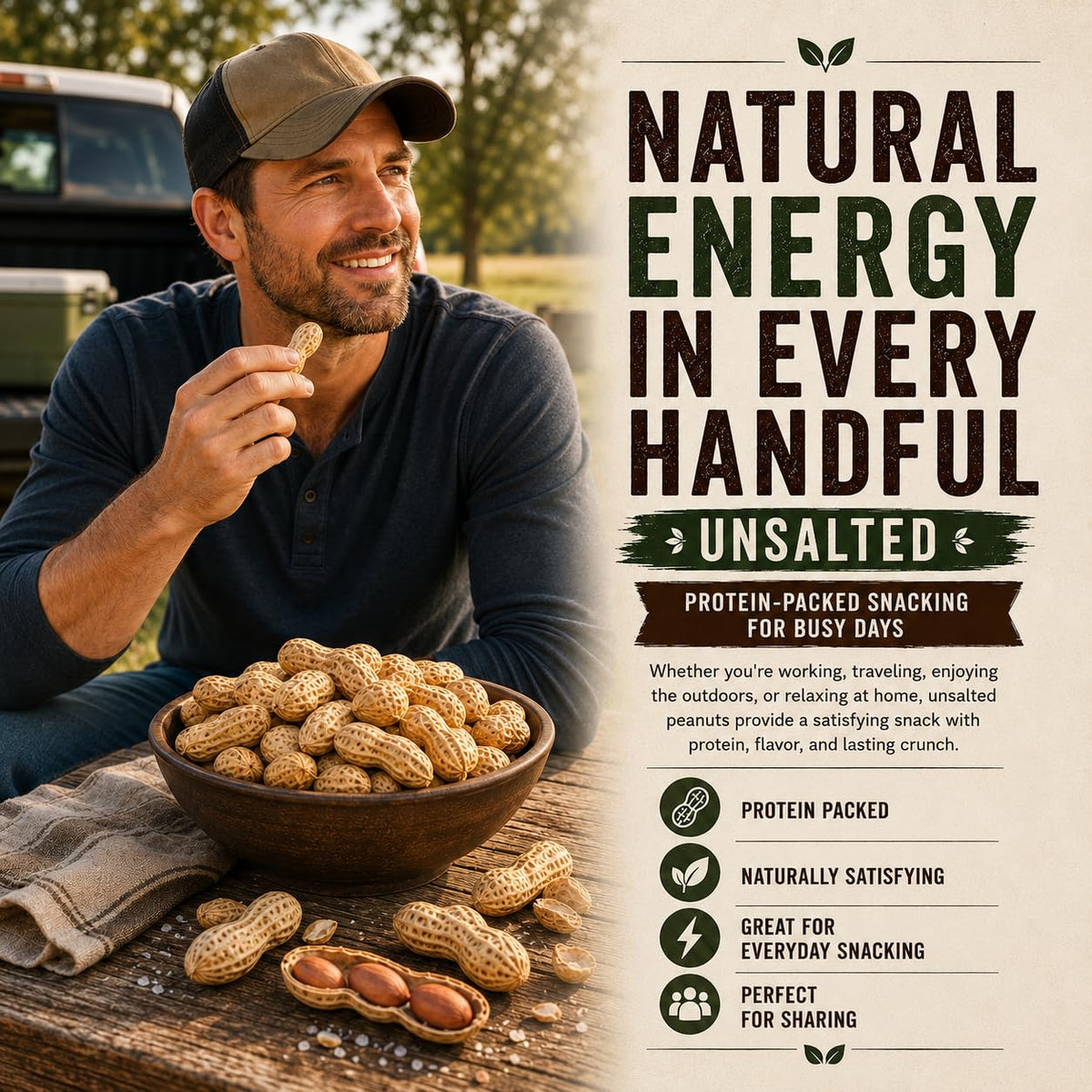 4 LB Unsalted Roasted Peanuts In Shell R1149