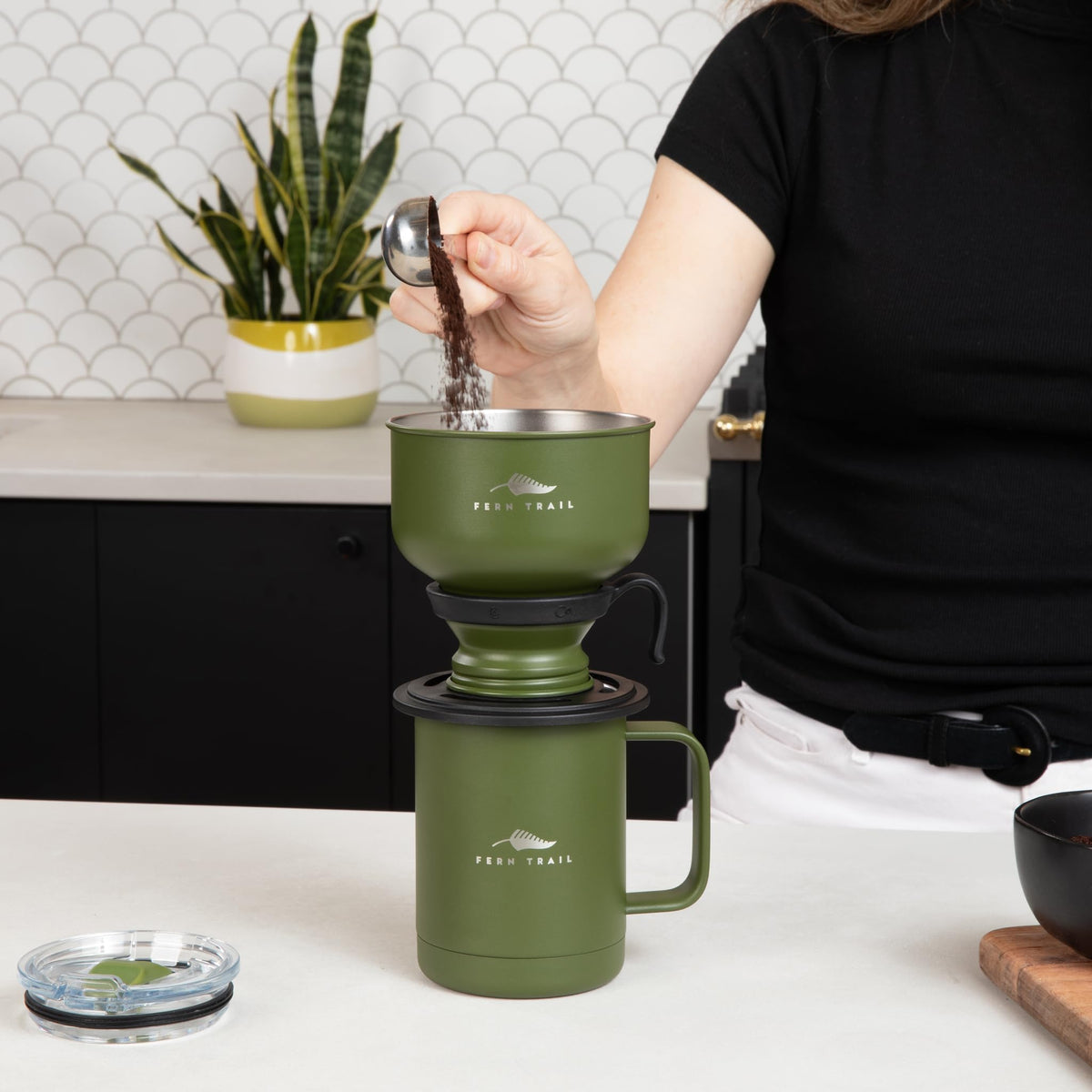12 oz Insulated Mug with Lid and Reusable Coffee Filter H5458