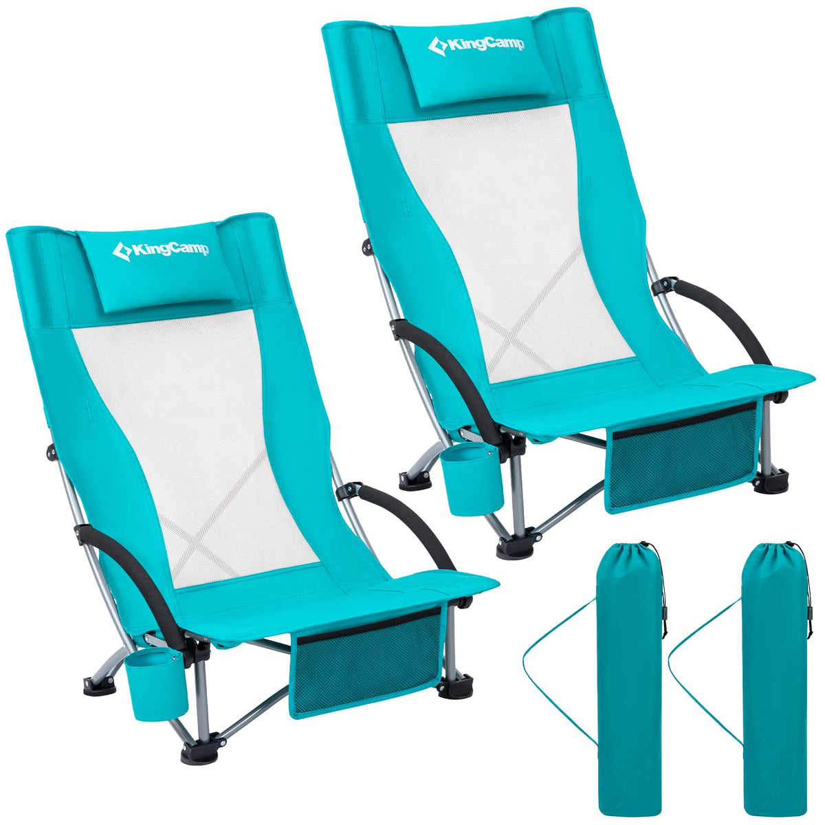 High Back Folding Beach Chair 2 Packs F470108