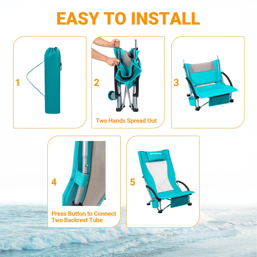 High Back Folding Beach Chair 2 Packs F470108