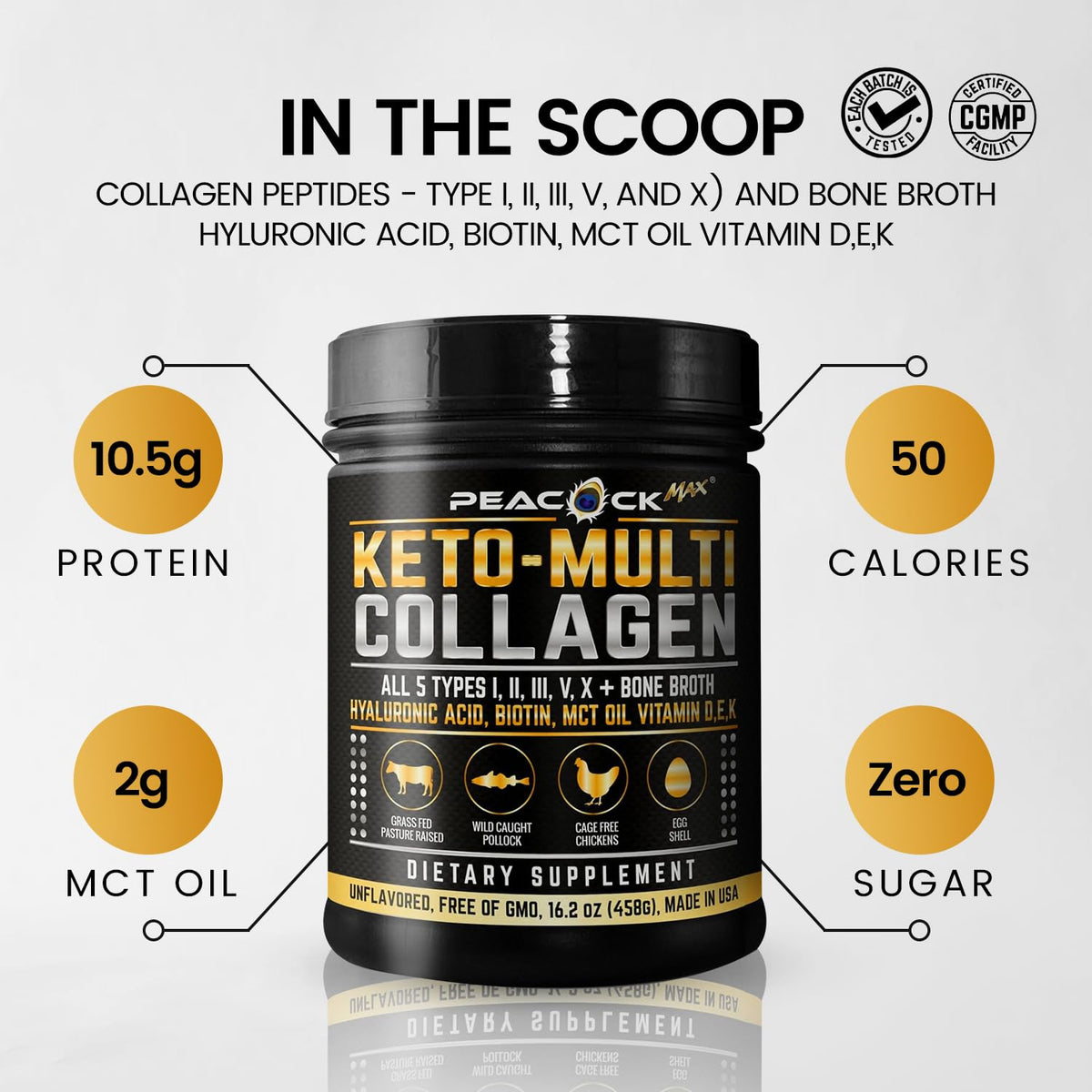 Multi Collagen Protein Powder 16.2 oz Pack of 6 Unflavored X45820