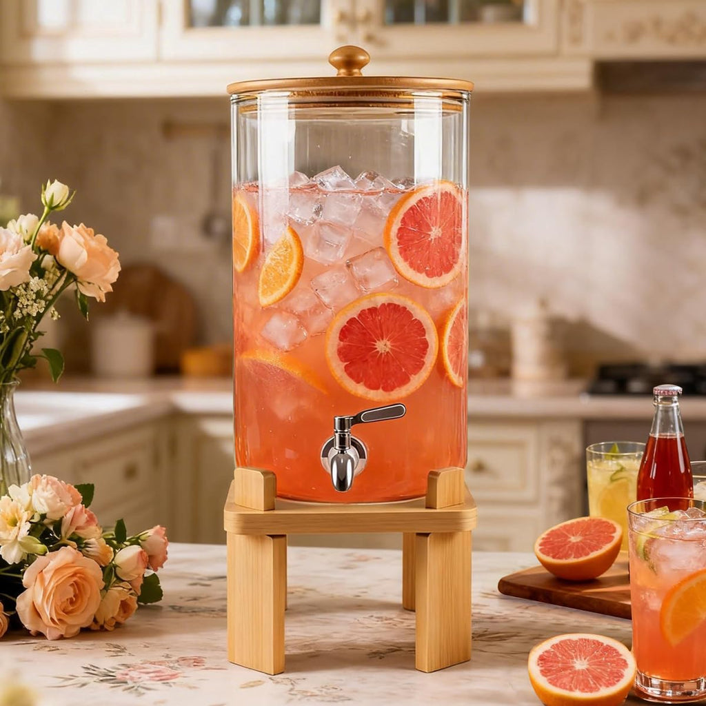 2.3 Gallon Glass Beverage Dispenser with Spigot X294