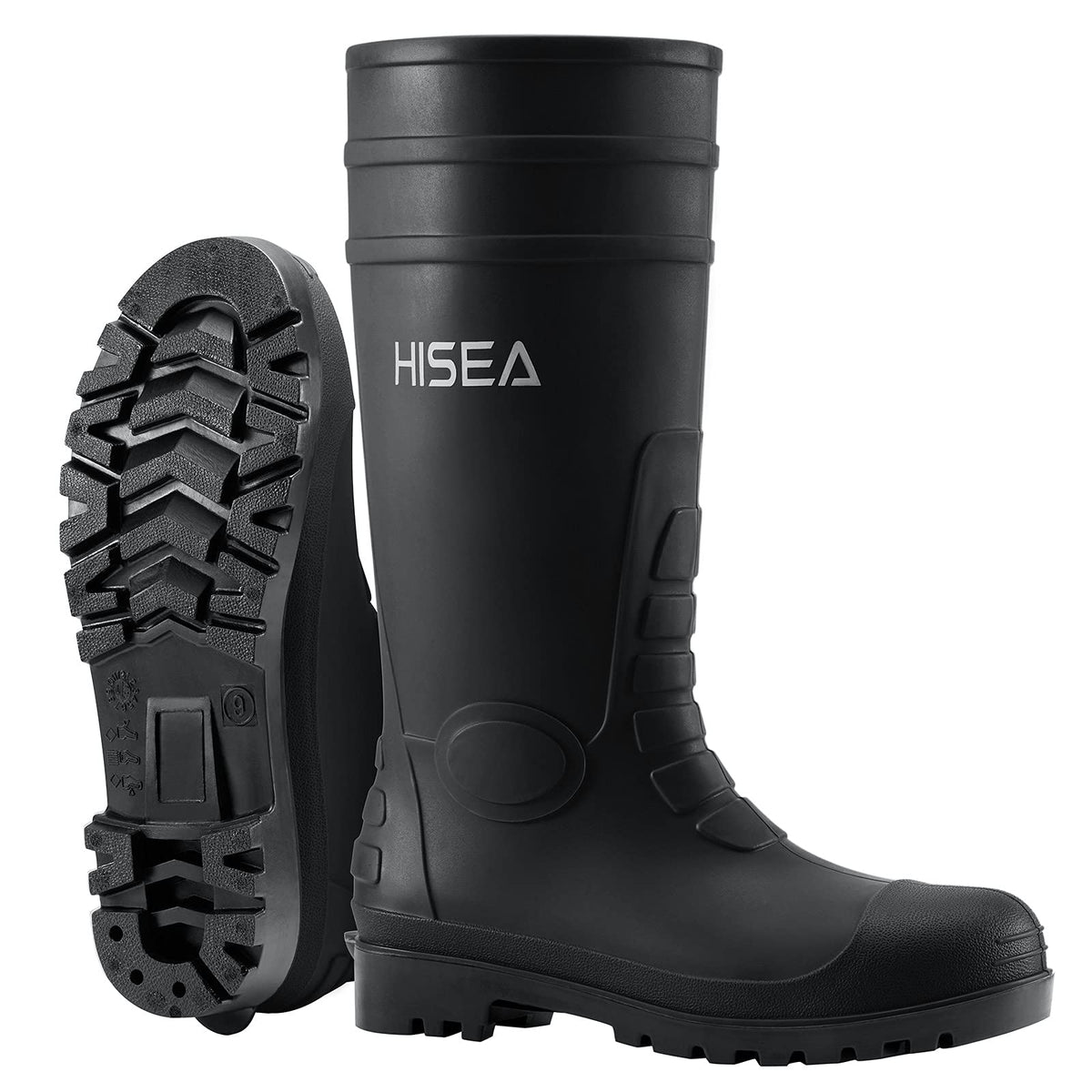 Men's Steel-Toe Waterproof Rubber Rain Boots G9016