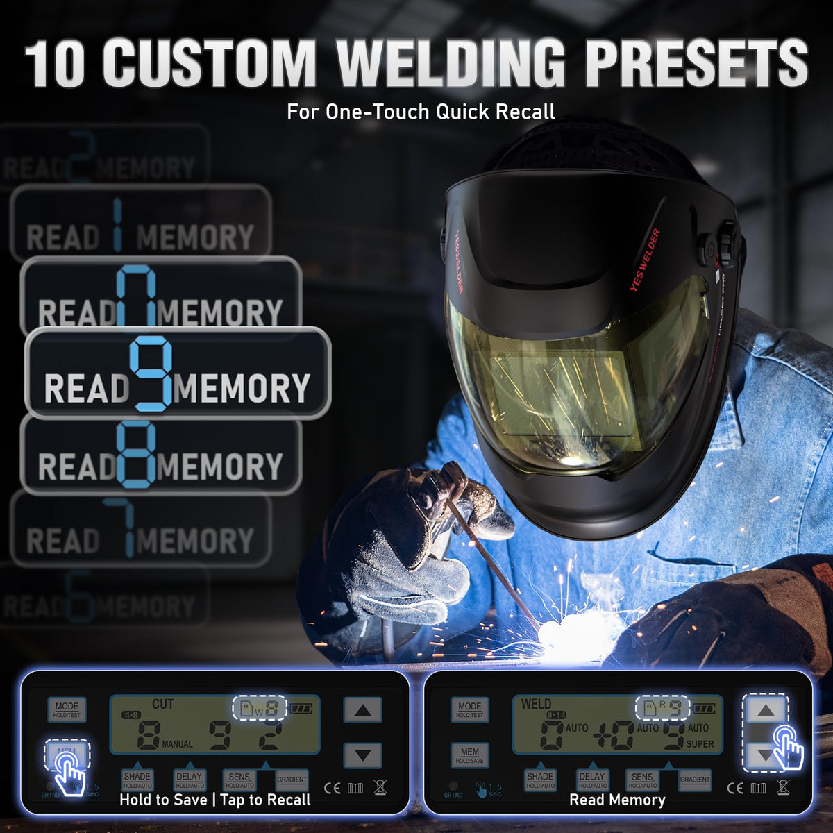 Auto-Adjust Welding Helmet D298