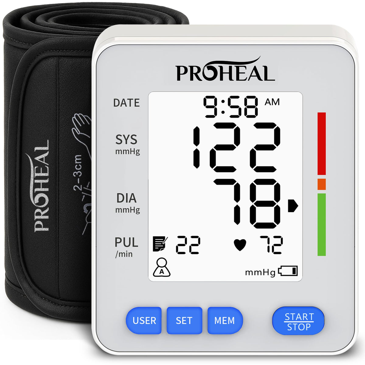 Talking Blood Pressure Monitor with Upper Arm Cuff, Backlit Display, Carry Bag L38121