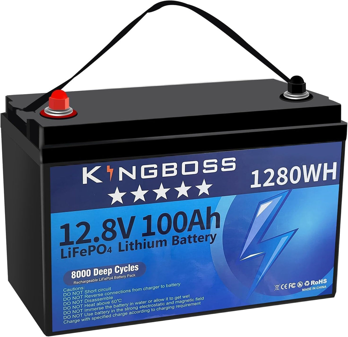 12V 100Ah LiFePO4 Lithium Battery with 100A Smart BMS N570688