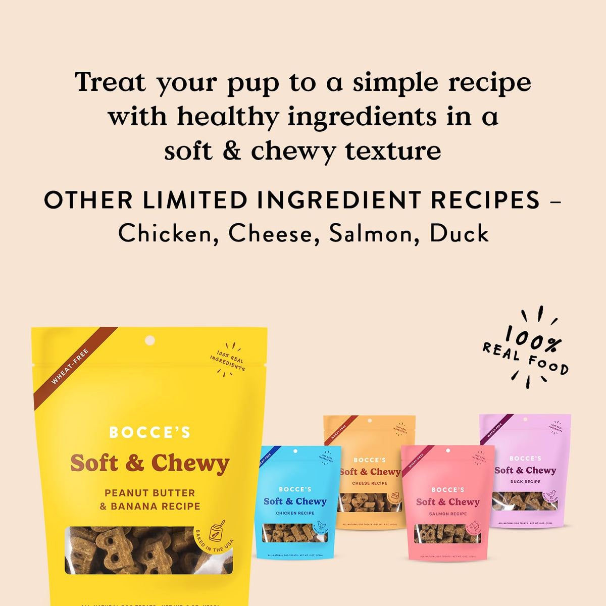PB & Banana Flavor Soft & Chewy Dog Treats, 6 oz S50254