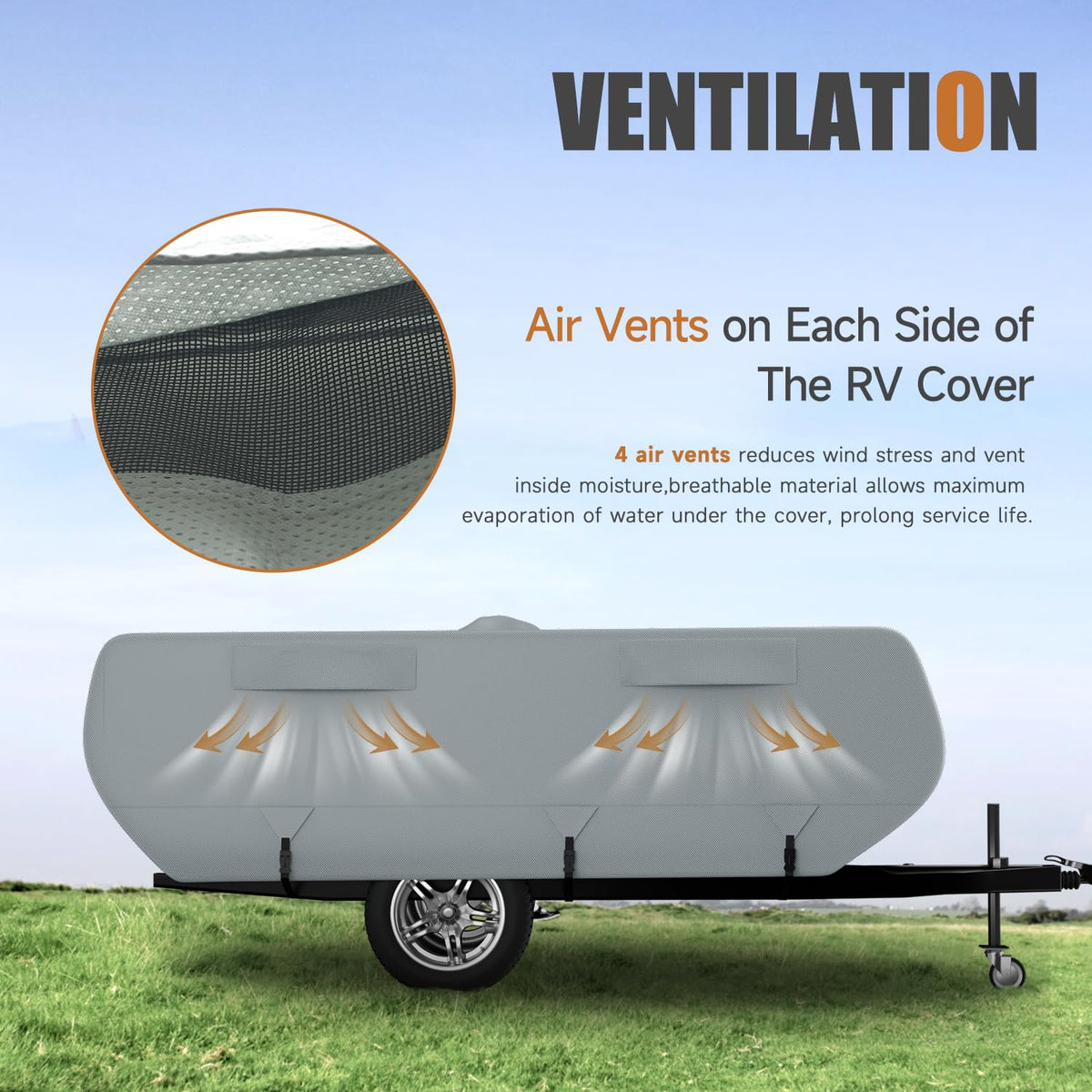 14' ~ 16' 7 Layers Waterproof Pop-up Camper Cover B449