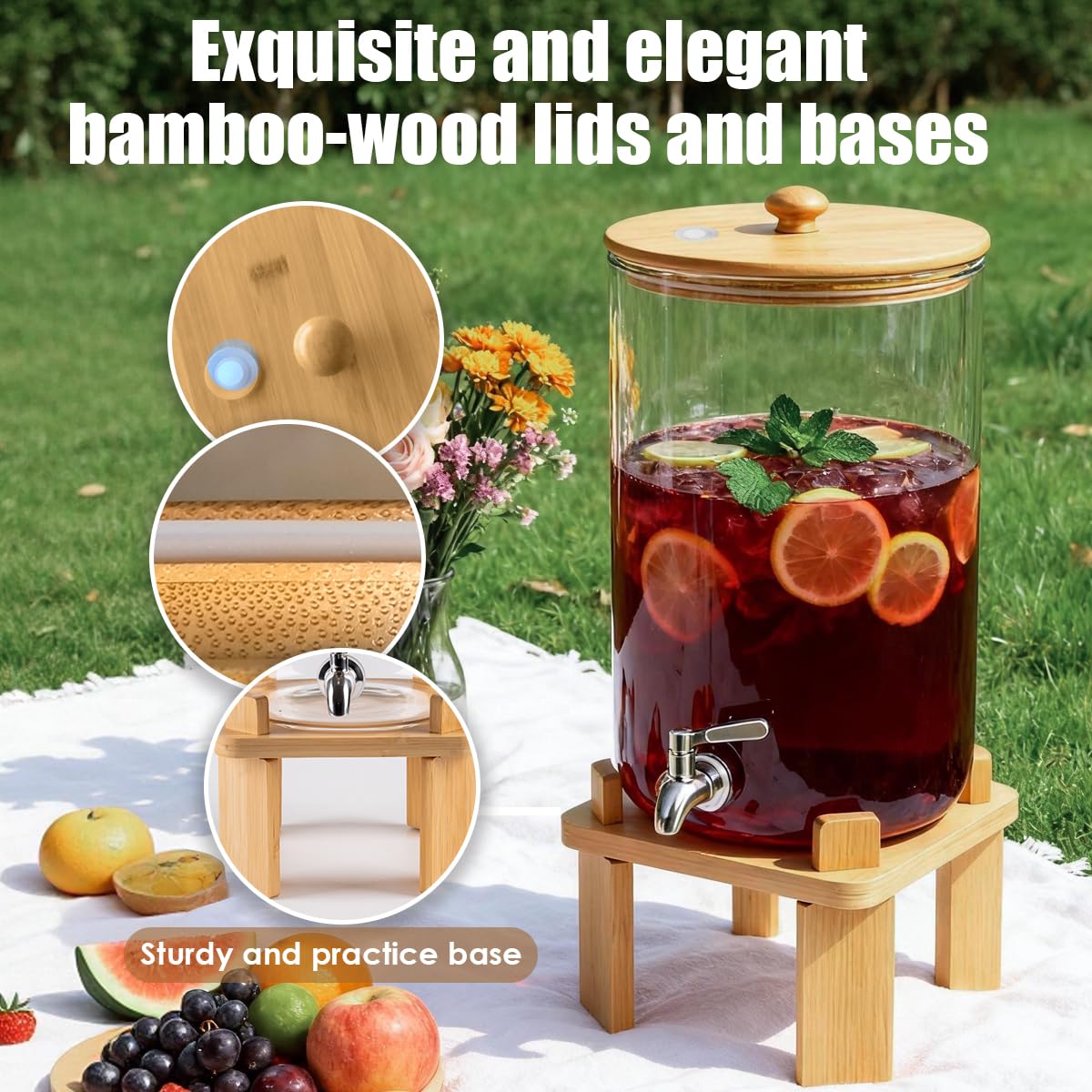 2.3 Gallon Glass Beverage Dispenser with Spigot X294