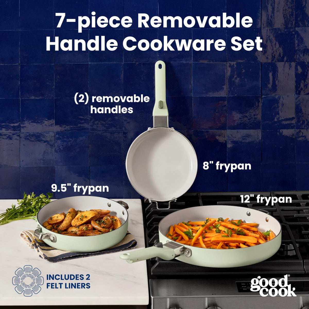 7 Piece Ceramic Nonstick Cookware Set R978