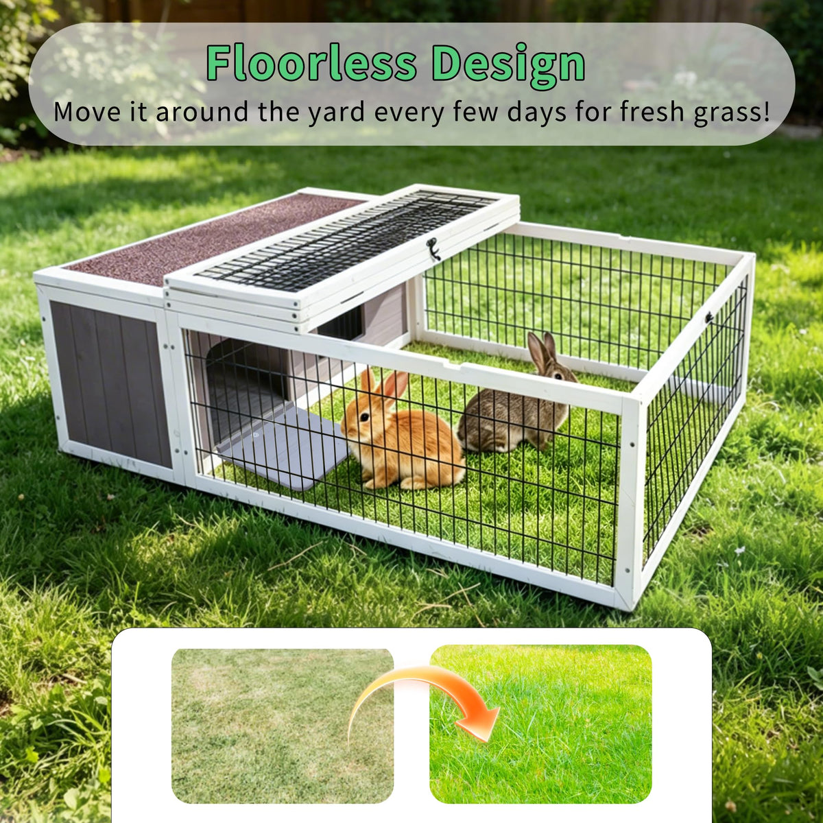Wooden Rabbit Cage Guinea Pig Enclosure O34483