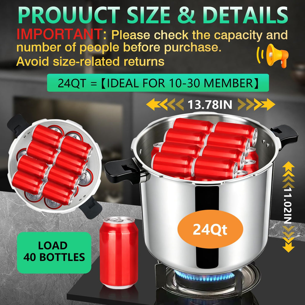 23-24QT Aluminum Pressure Cooker with Pressure Gauge T56971
